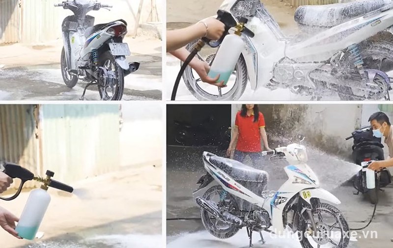Súng phun bọt tuyết mini gọn nhẹ dễ sử dụng