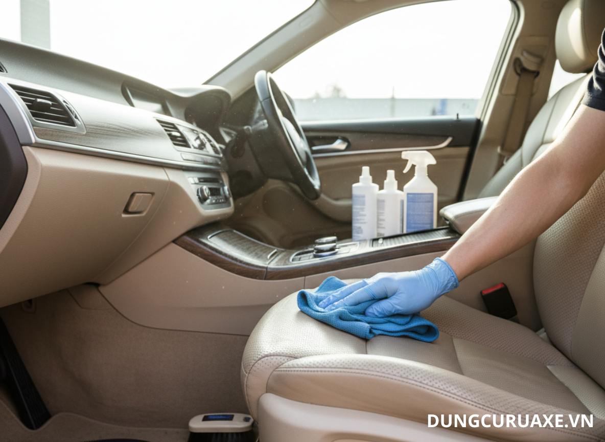 Làm sạch bề mặt da bằng dung dịch chuyên dụng