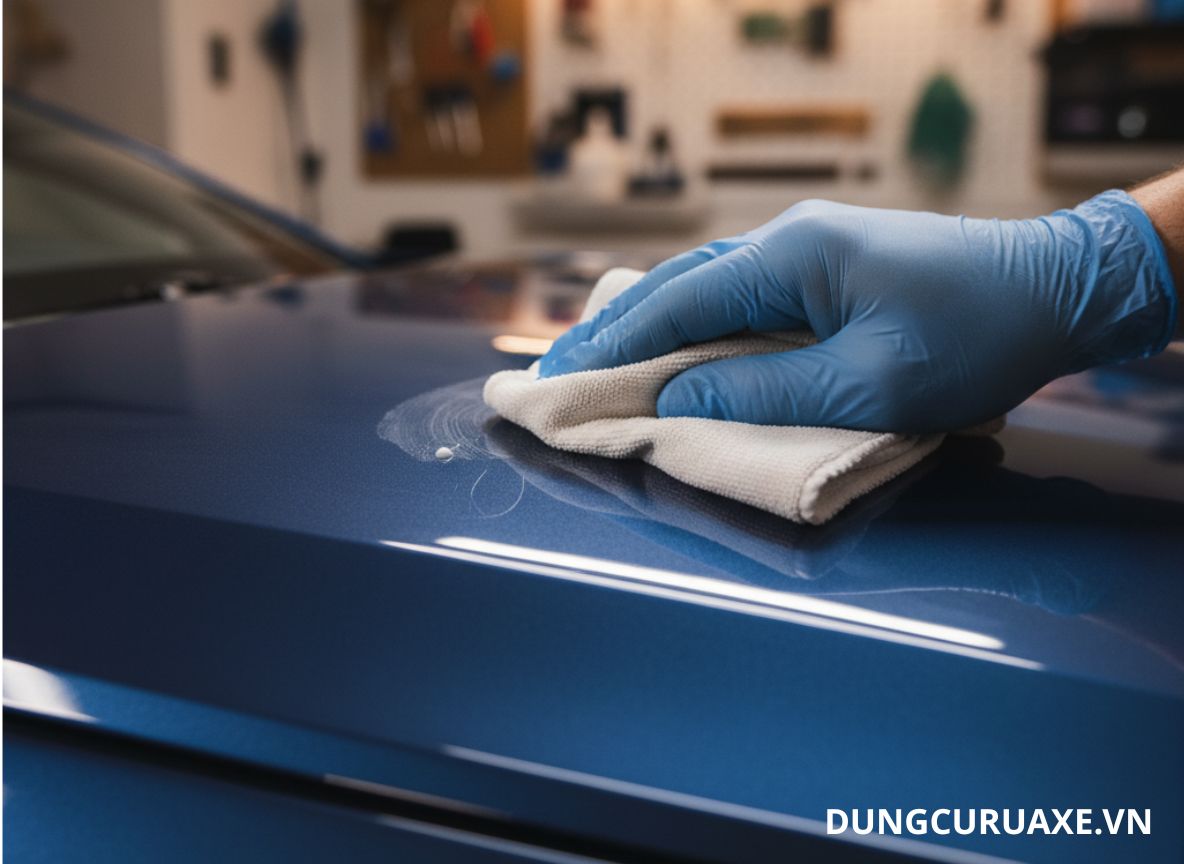 Sử dụng Khăn mềm, vải microfiber cho bề mặt sơn
