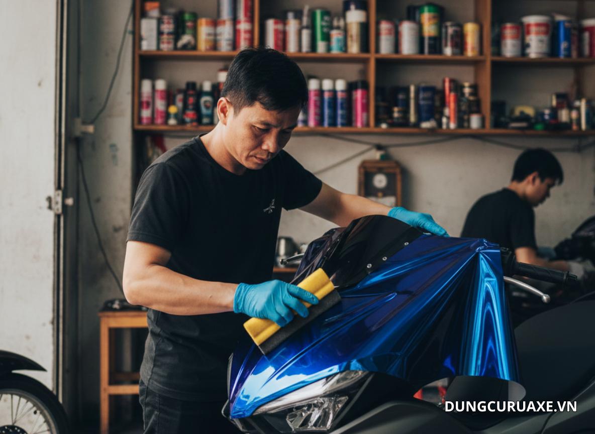 Nếu như xe chỉ bị trầy nhẹ bạn có thể dán decal đổi màu sơn