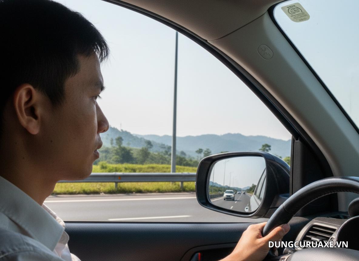 uan sát gương và bật xi-nhan sớm khi chuyển làn