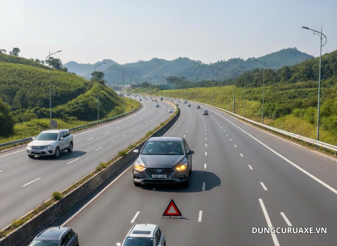 dừng xe khẩn cấp sai quy định gây nguy hiểm cho các phương tiện tham gia giao thông khác