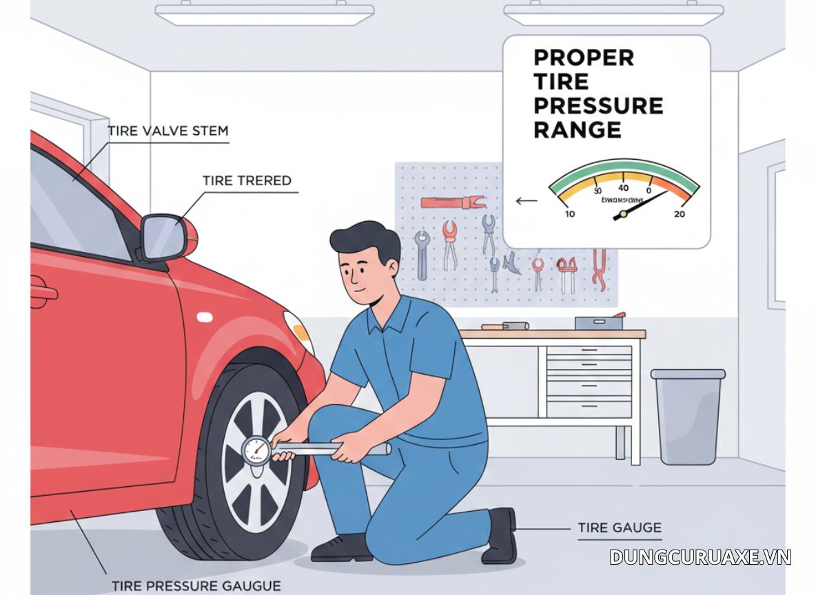 Lốp đạt áp suất tiêu chuẩn giúp xe lăn nhẹ hơn, tiết kiệm xăng.