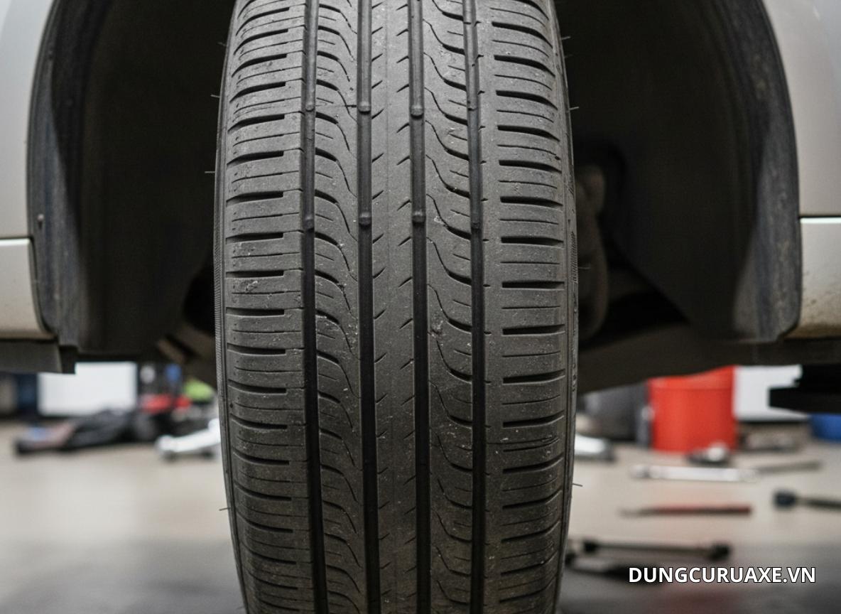 Lốp xe bị mòn, non hơi,... là 1 trong những nguyên nhân gây lệch lái trên xe ô tô