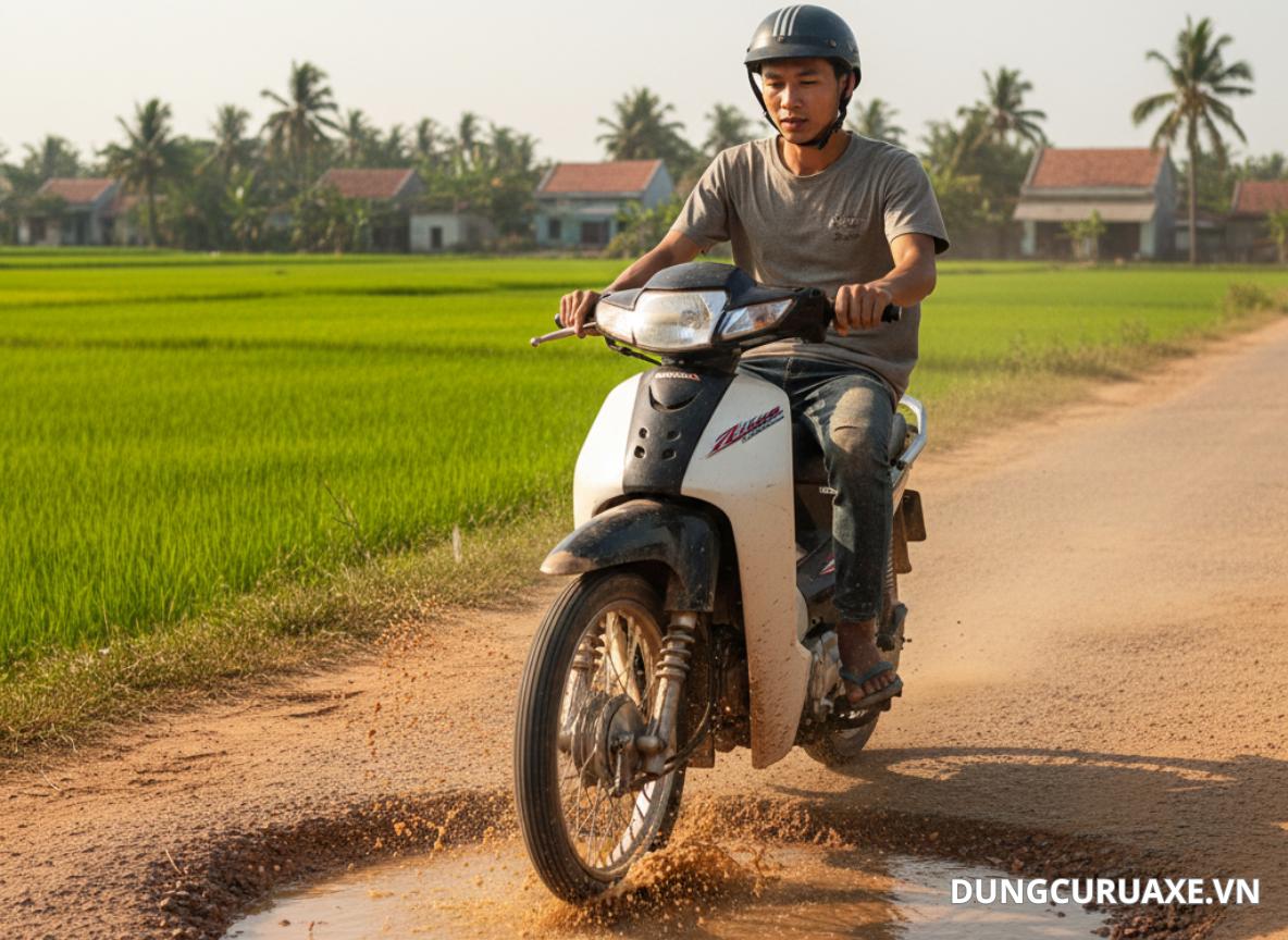 Lái xe qua ổ gà nhưng không giảm tốc lâu ngày dẫn đến xe máy nhanh xuống cấp