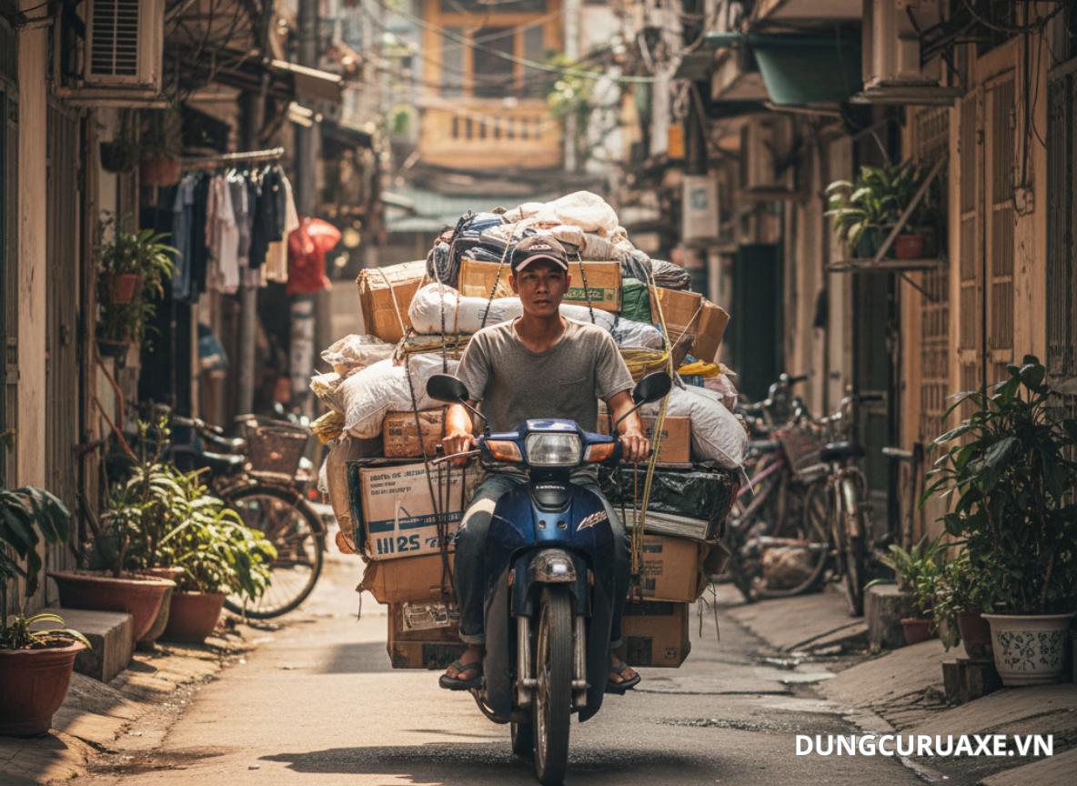 Thường xuyên chở nặng khiến xe máy xuống cấp rất nhanh