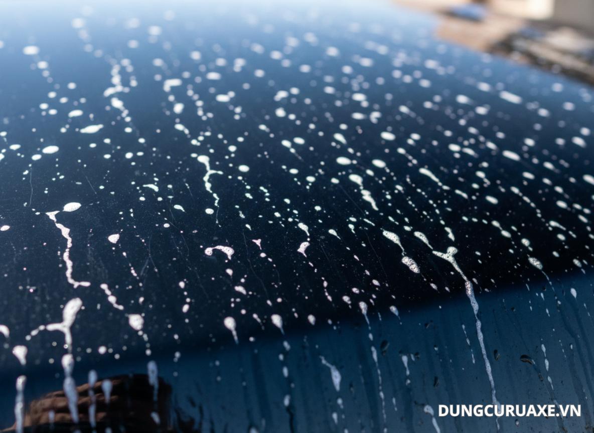 Dug dịch bốc hơi khô nhanh để lại các vệt loang trên xe