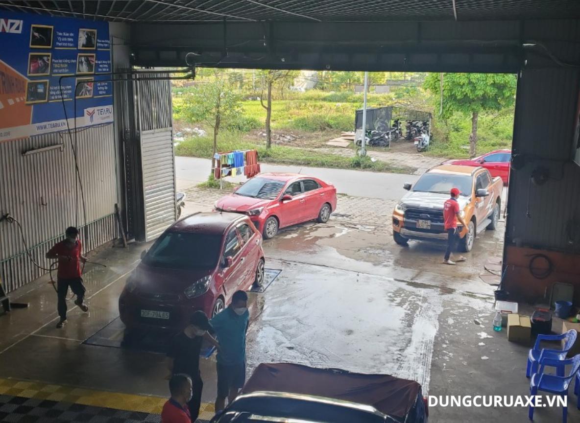Đầu tư khu vực rửa xe và hệ thống thoát nước bài bản