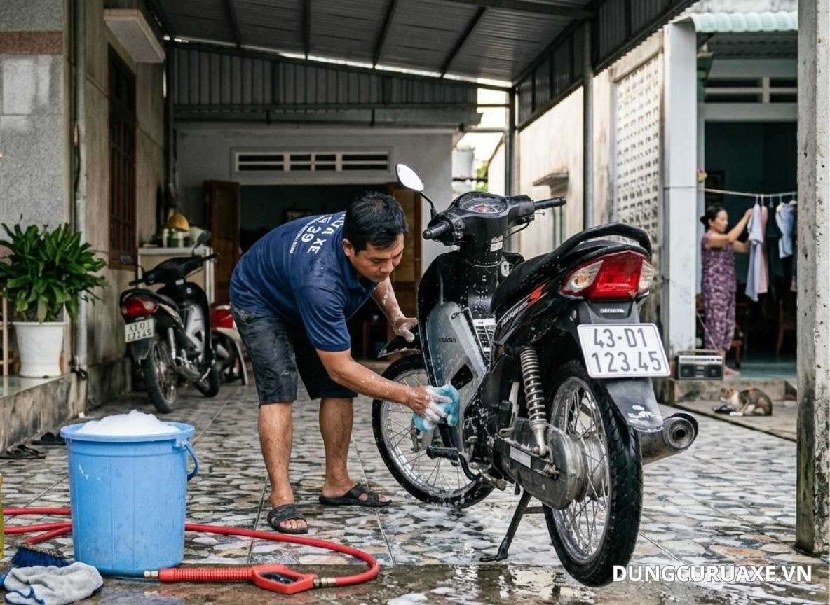 Làm sạch các chi tiết lớn đến nhỏ trên xe