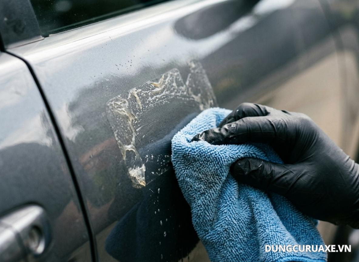 Nếu như lớp decal quá lâu và bám chắc cần sử dụng dung dịch tẩy keo chuyên dụng