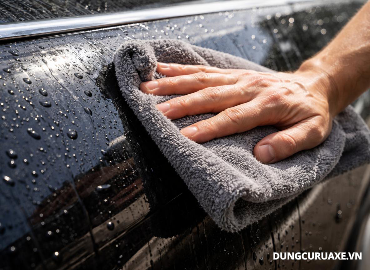 khăn lau cũ thường được tận dụng để rửa xe