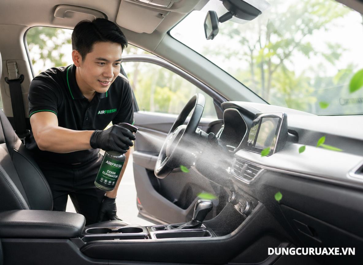 Xịt khử mùi giúp không gian trên xe ô tô luôn tươi mát dễ chịu