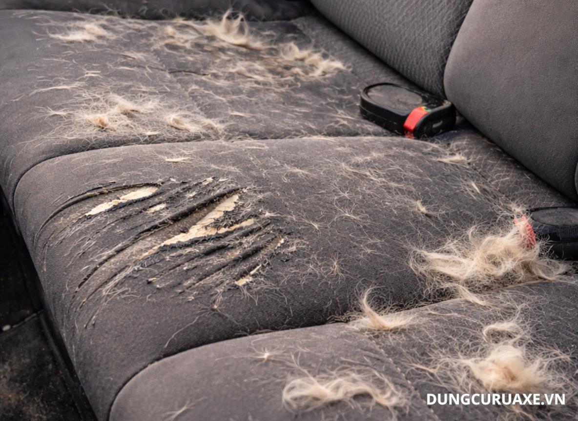 Xe thường xuyên chở thú cưng để lại lông và móng cào rách ghế da