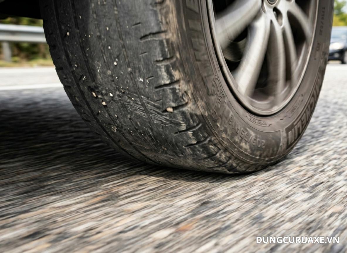 Lốp mòn hoặc áp suất lốp không đều cũng là nguyên nhân gây ra tiếng ồn khó chịu trên xe